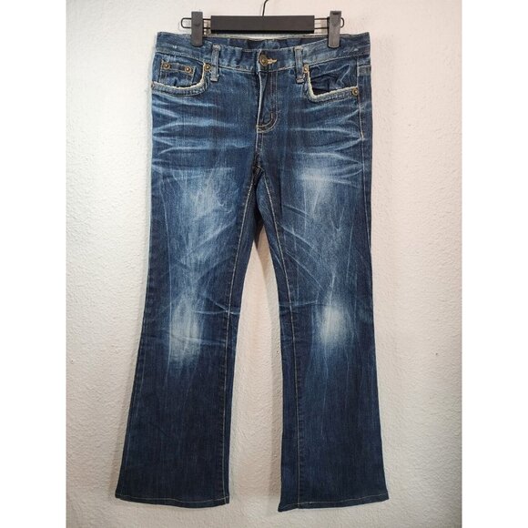 &tg Jeans Womens 28 Blue Dark Stonewashed Slim Skinny Low Rise Cotton Denim - Picture 1 of 10